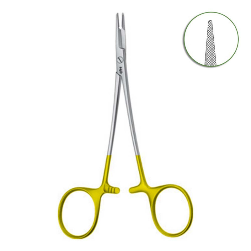 Porte-Aiguille Olsen Hegar Lange – 125 ou 145 mm – Durogrip / Aesculap