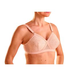 Le soutien gorge « cœur croisé » brodé chair