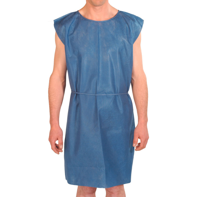 Handyshirt – Blouse Patient Non Tissé – Manches Courtes – Bleu