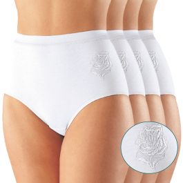 Le lot de 4 culottes coton motif brodé
