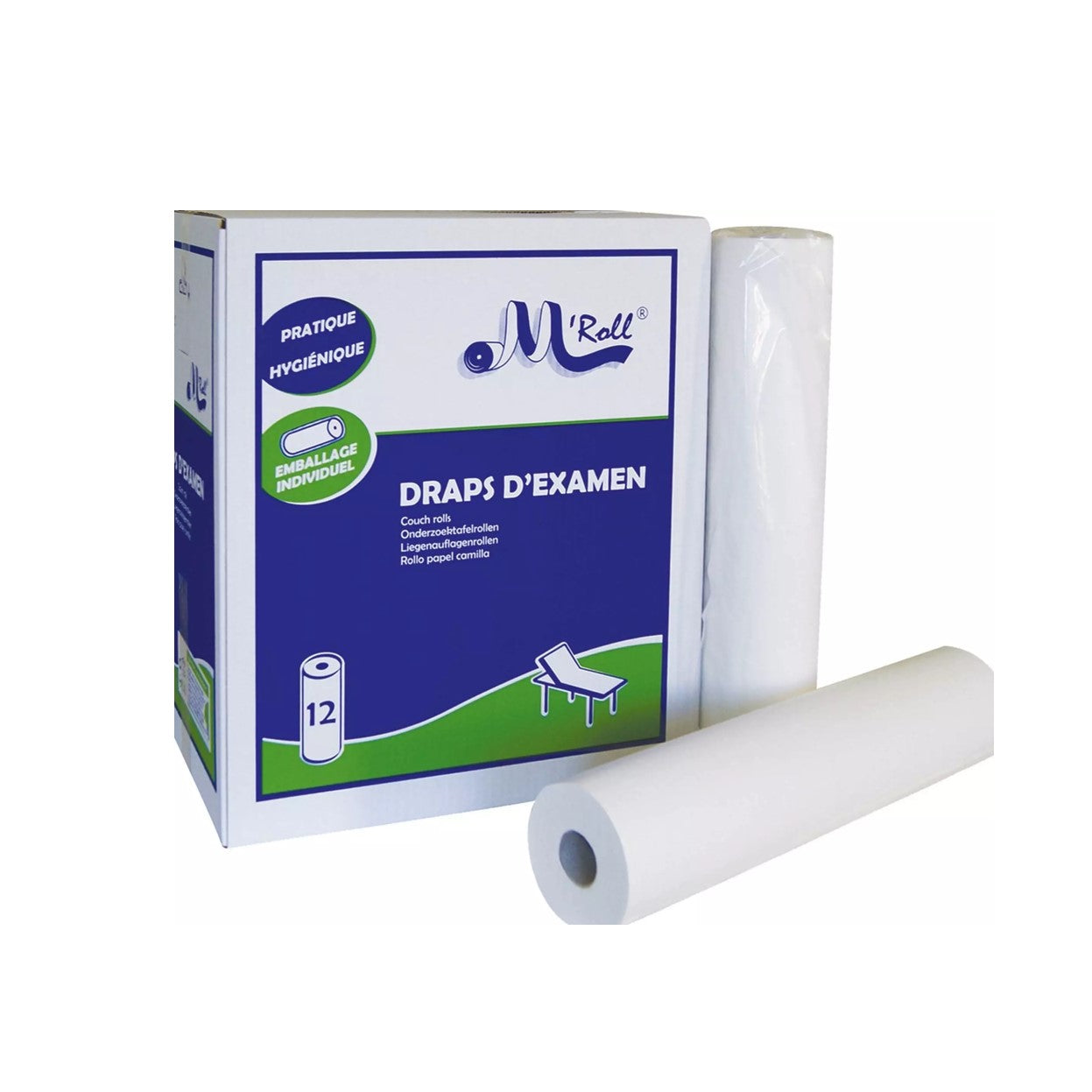 GH groupe – Drap d&rsquo;Examen Médical – 150 Formats – 50 x 35 cm – Carton de 12 rouleaux