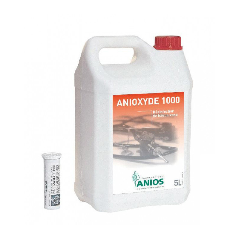 Désinfectant de haut niveau ANIOXYDE 1000 sans glutaraldéhyde, bidon de 5 litres prêt à l’emploi