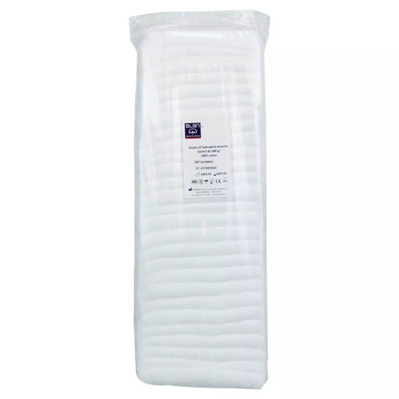 COTON HYDROPHILE BLANCHE EN SACHET DE 500G