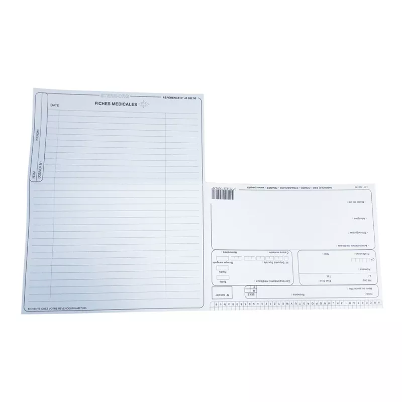 FICHES MÉDICALES 3 VOLETS