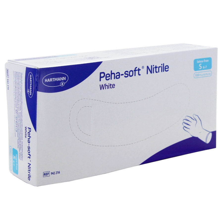HARTMANN – Gant d&rsquo;examen en nitrile non poudré Peha-soft nitrile blanc – Boite de 100