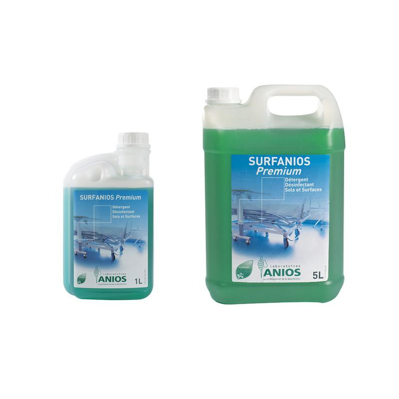 SURFANIOS premium détergent et désinfectant de surface en 20ml, 1 et 5 litres